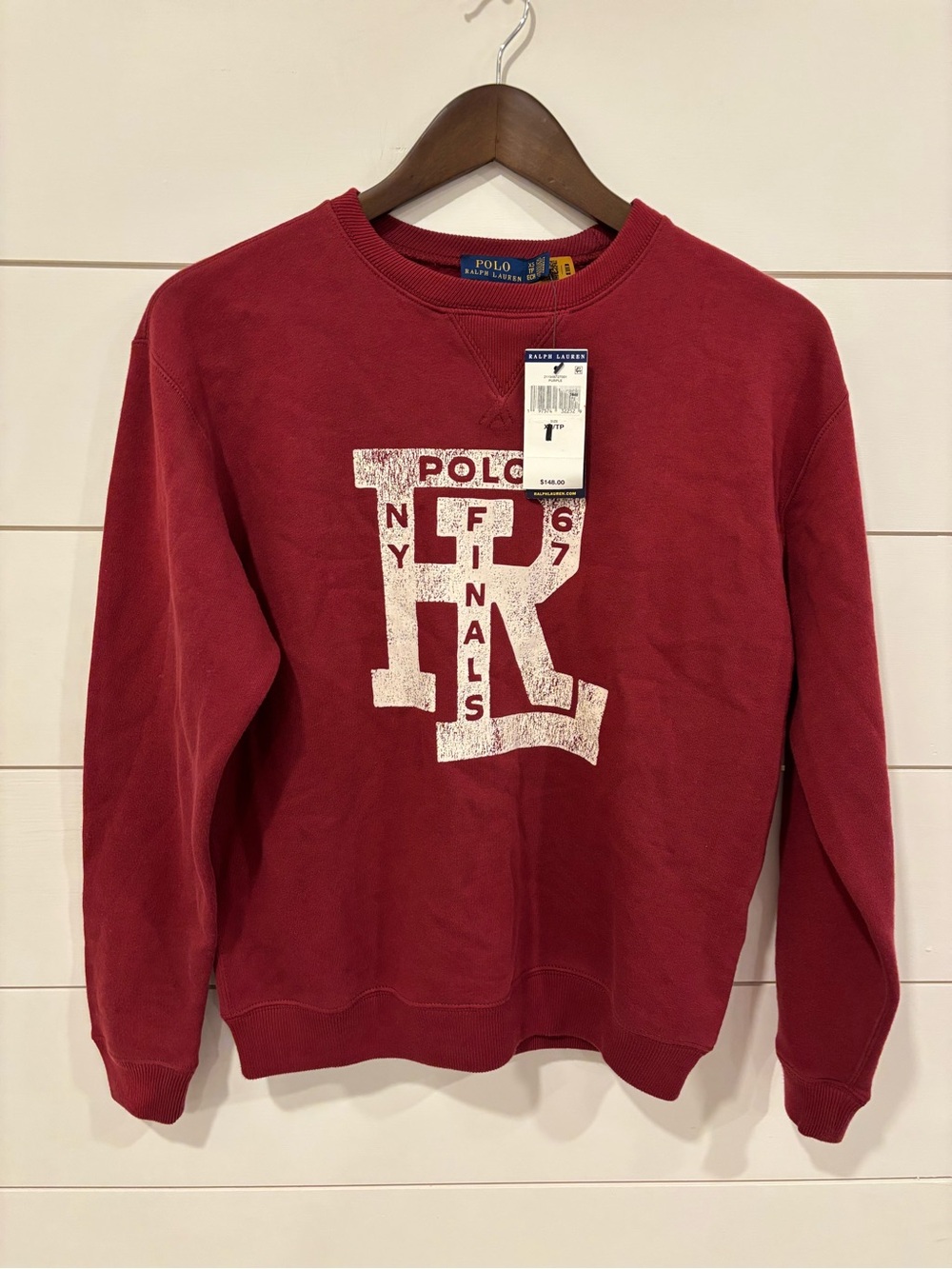 Polo by Ralph Lauren Red Graphic Crewneck Sweatshirt NWT Size XS